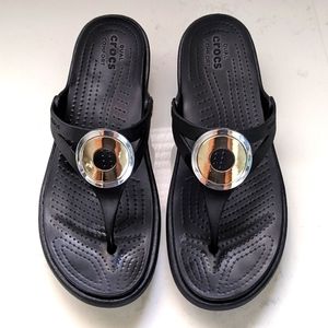 Crocs Dual Comfort Black sandals sz 10